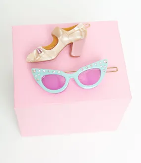 1950s Sunglasses & Heel Hair Pin Set