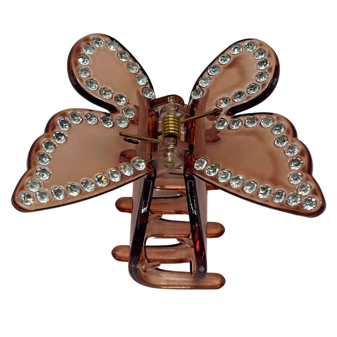 2.5" Brown w/Gems Acrylic Butterfly Pack of 3