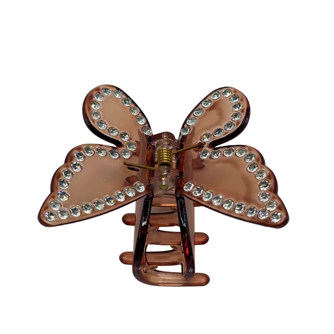 2.5" Brown w/Gems Acrylic Butterfly Pack of 3