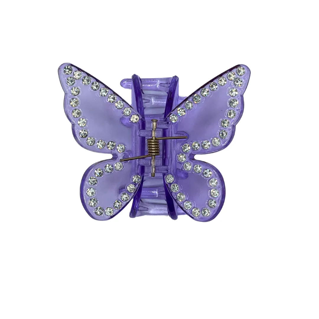 2.5"Purple w/Gems Acrylic Butterfly Pack of 3