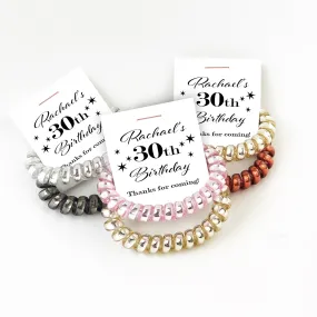 30th Birthday Party Favors, Spiral Hair Ties