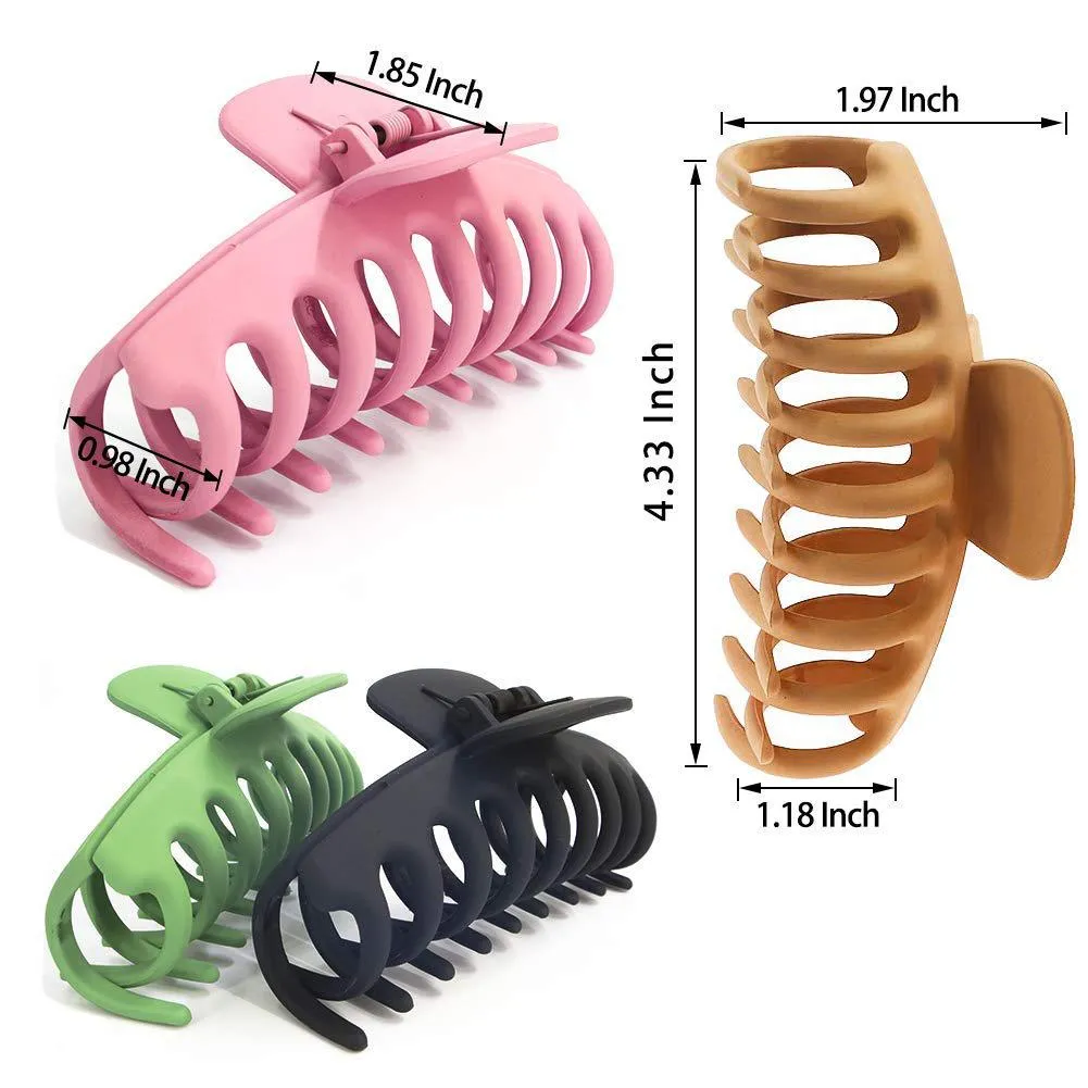 4-Pack: Big Hair Claw Clips