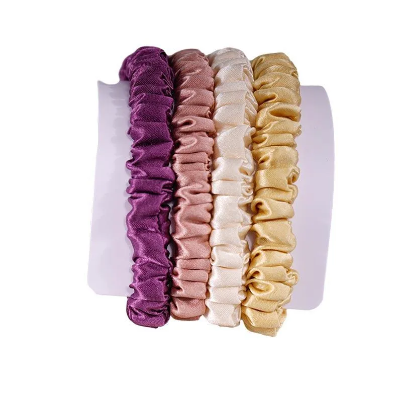 4 Pack Skinny Silk Hair Ties - Dreams - dropshipping