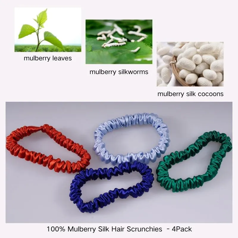 4 Pack Skinny Silk Hair Ties - Vigour - dropshipping