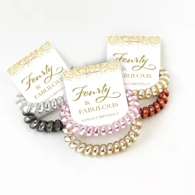 40 and Fabulous, 40th Birthday Favors for Women, Spiral Hair Ties