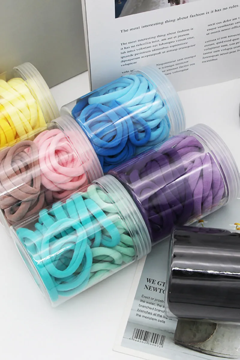 50 CANNED HIGH ELASTIC SEAMLESS HAIR BANDS, 50PCS PER 1 PACK