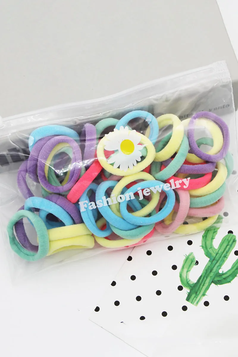 50PCS Multi colored SEAMLESS ELASTIC HAIR TIES, 50PCS PER 1 PACK