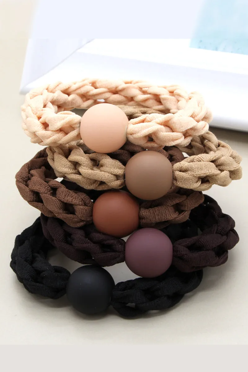 5PCS SOLID HAIR TIE