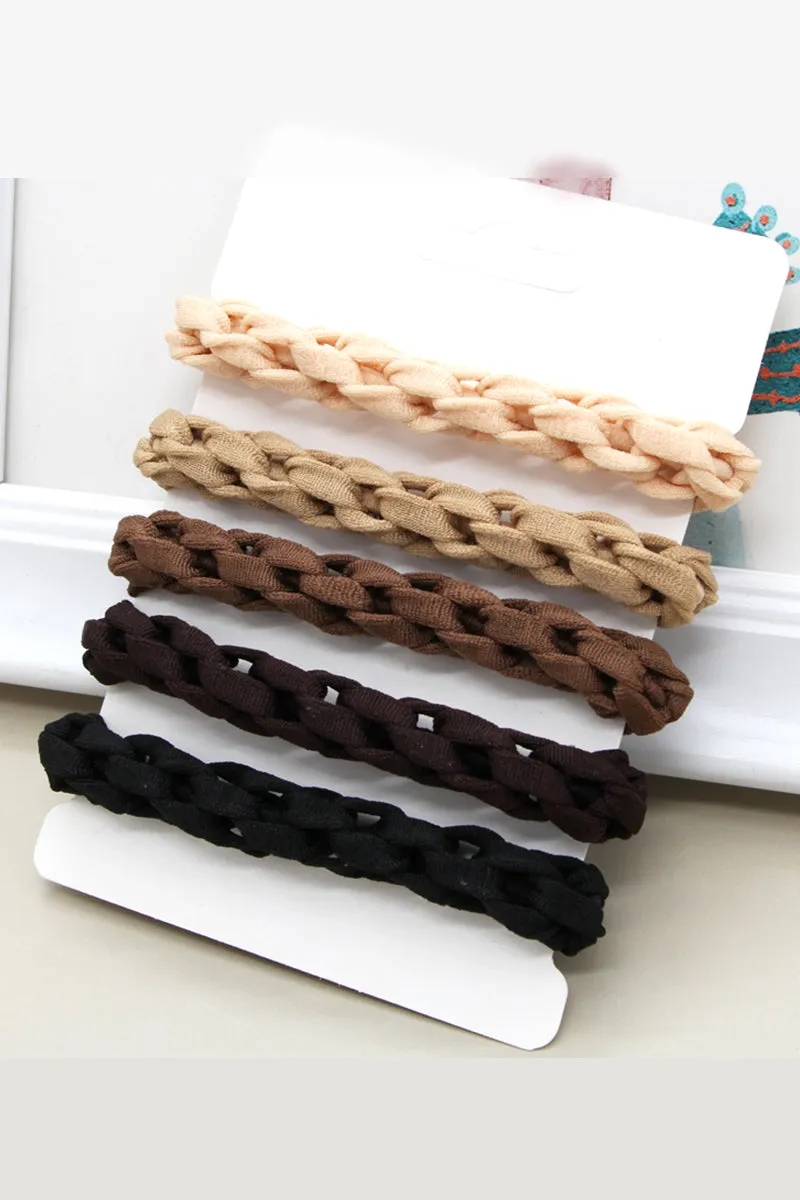 5PCS SOLID HAIR TIE