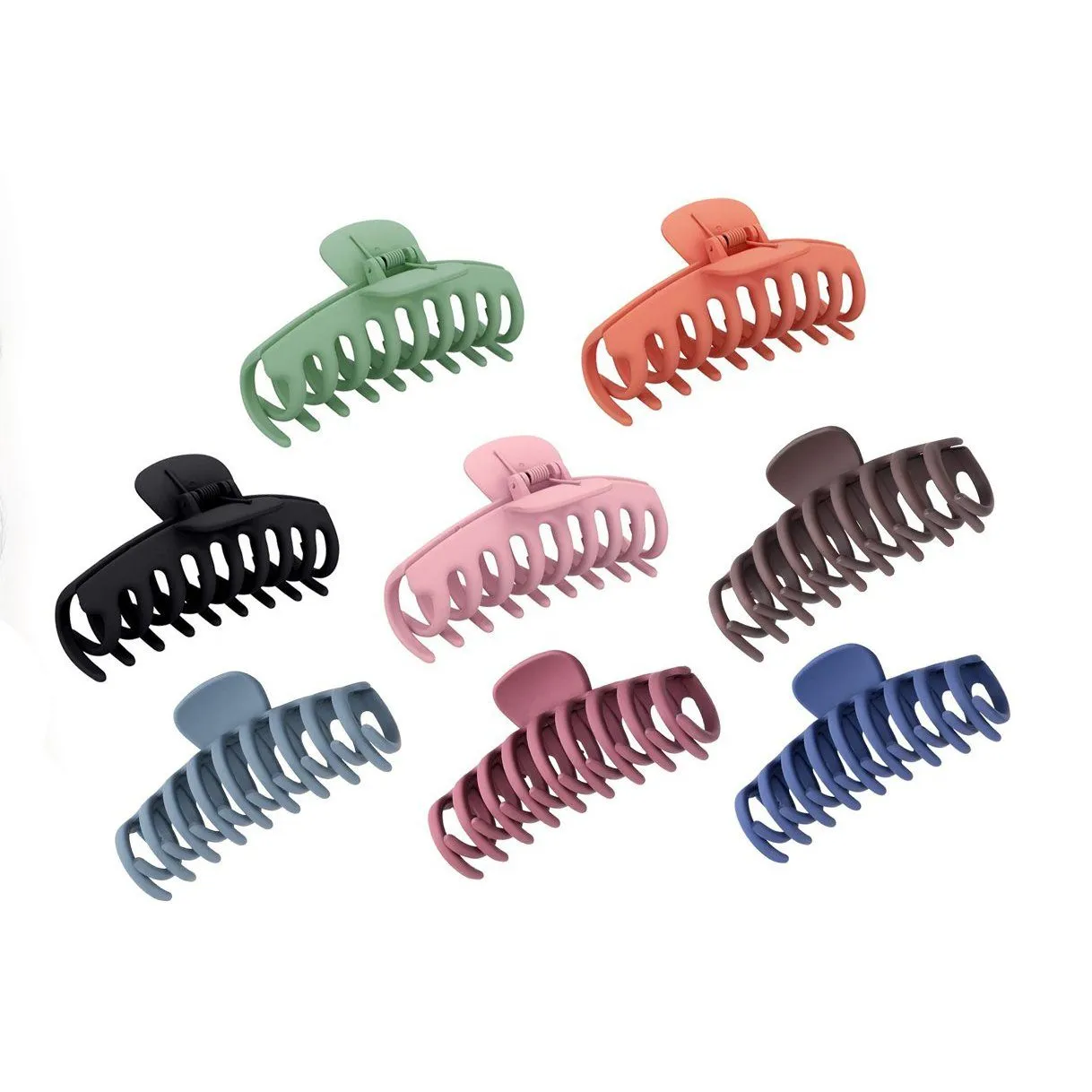 8-Pack: Women's Acrylic Large Claw Matt Hair Clips