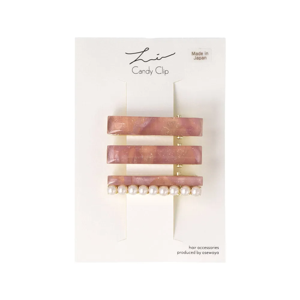 Acrylic Marble Rectangle Pinch Clip Set