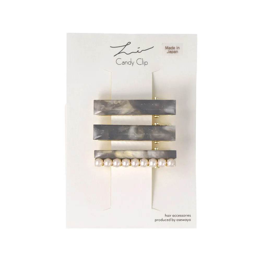 Acrylic Marble Rectangle Pinch Clip Set