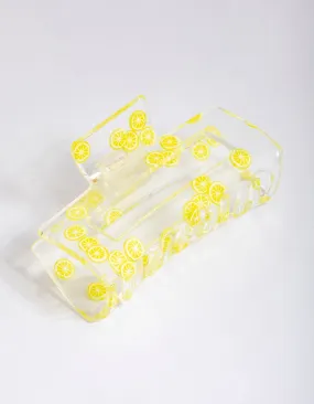 Acrylic Rectangle Lemon Claw Clip