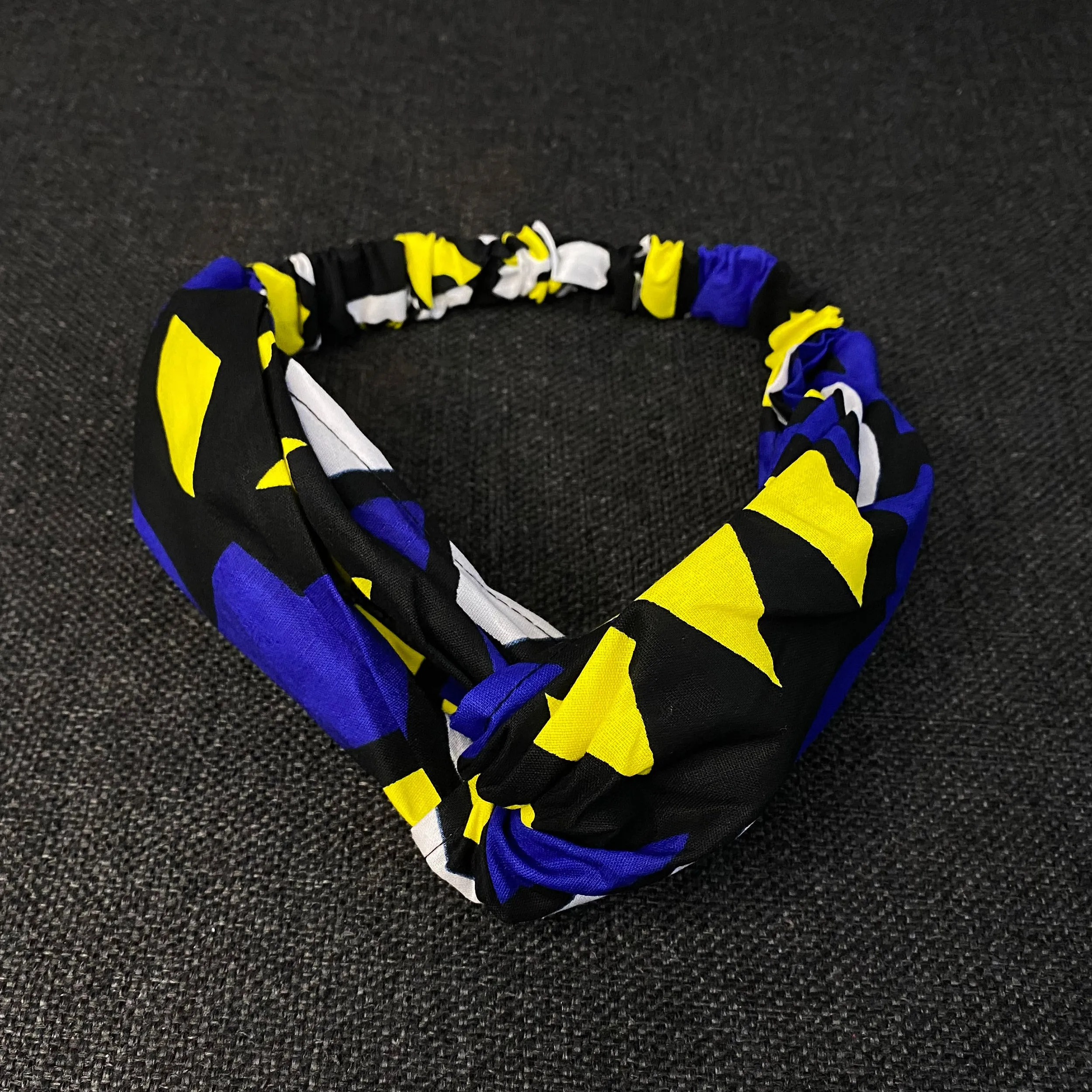 African print Headband - Adults - Hair Accessories - Blue / yellow samakaka