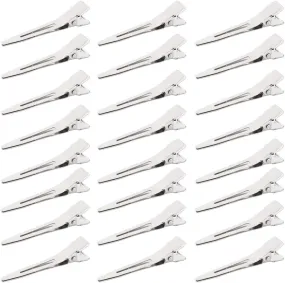 Alligator Clip Single Prong Duck Bill Hair Clip x 50 pcs Silver