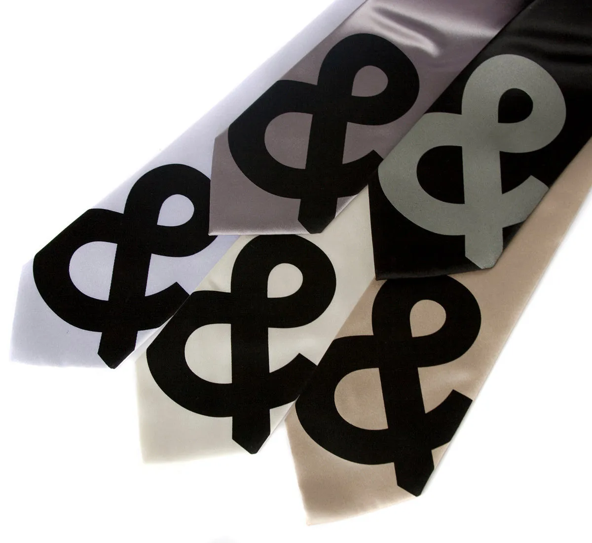 Ampersand silk necktie. Helvetica font tie.