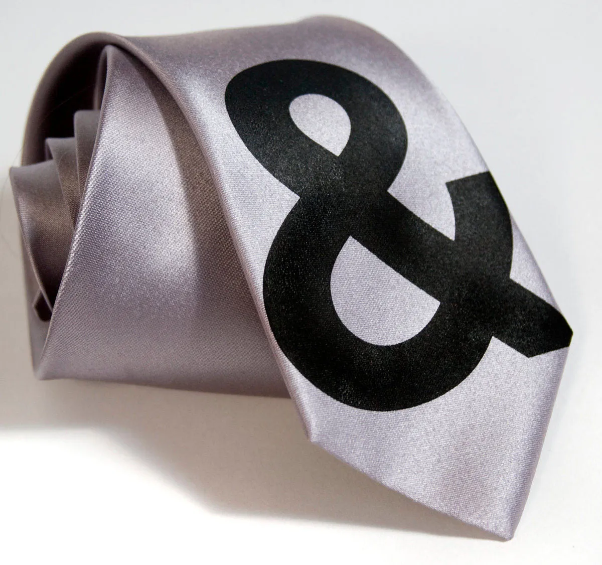 Ampersand silk necktie. Helvetica font tie.