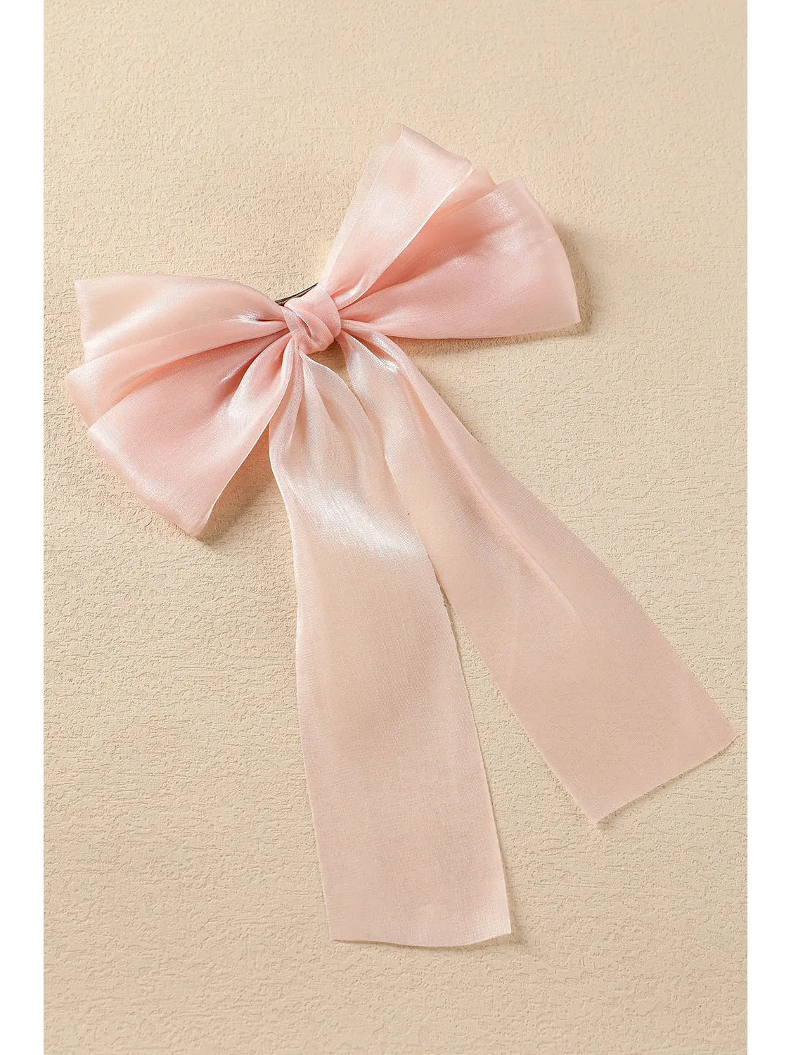 Apricot Pink Butterfly Bowknot Hair Clip