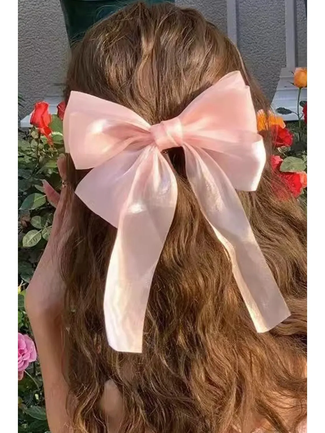 Apricot Pink Butterfly Bowknot Hair Clip