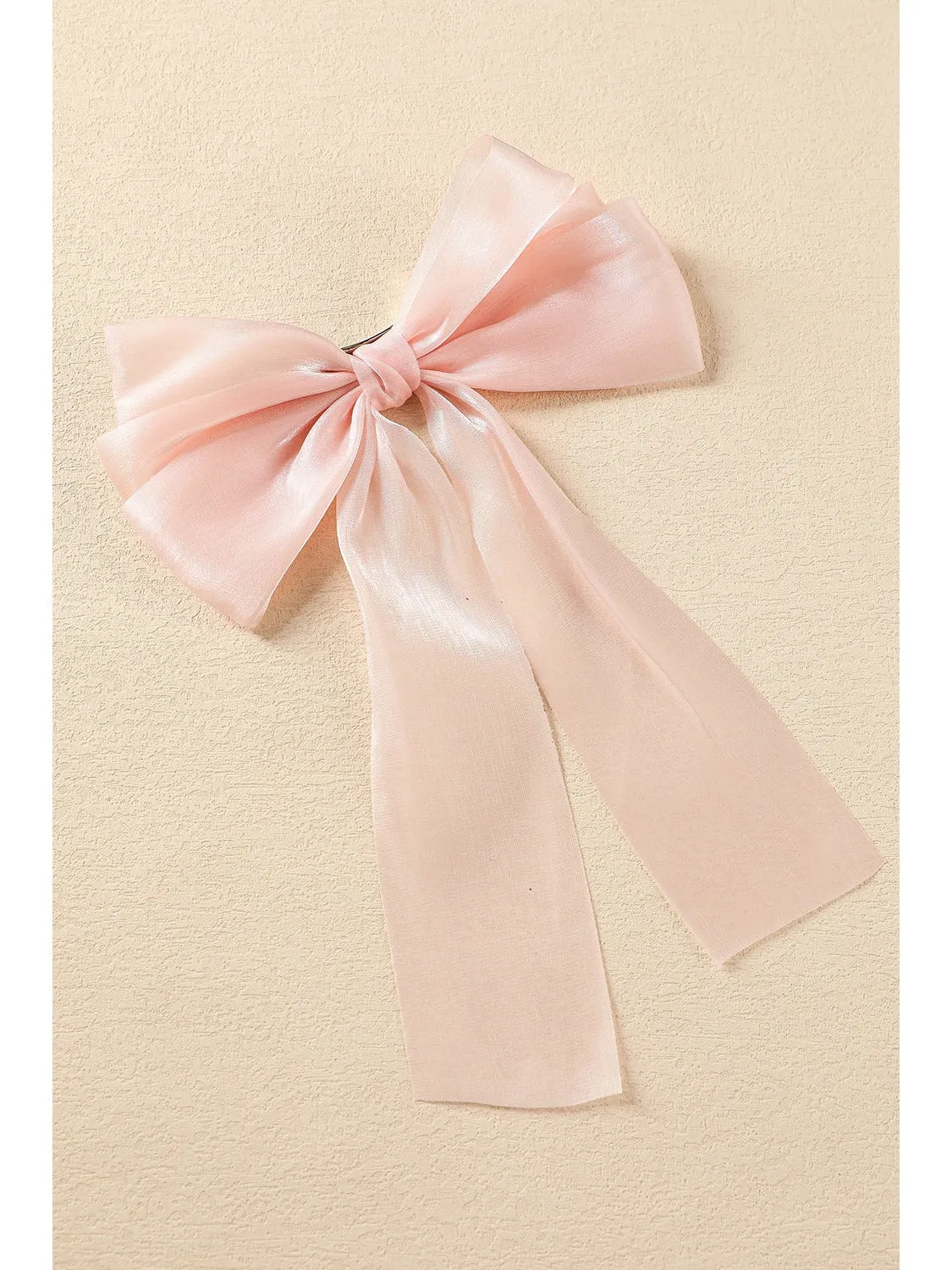 Apricot Pink Butterfly Bowknot Hair Clip