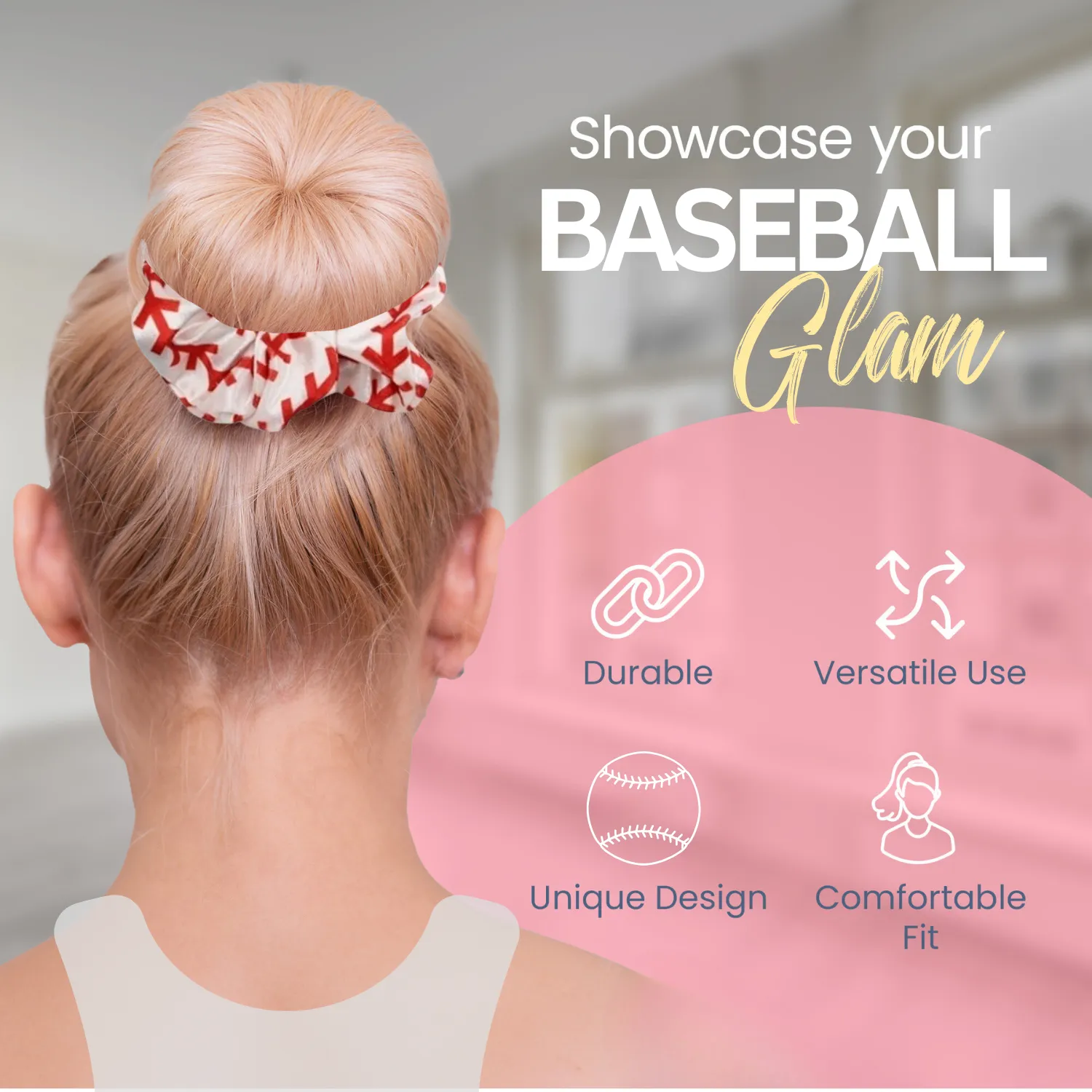 Baseball Premium Velvet Scrunchie