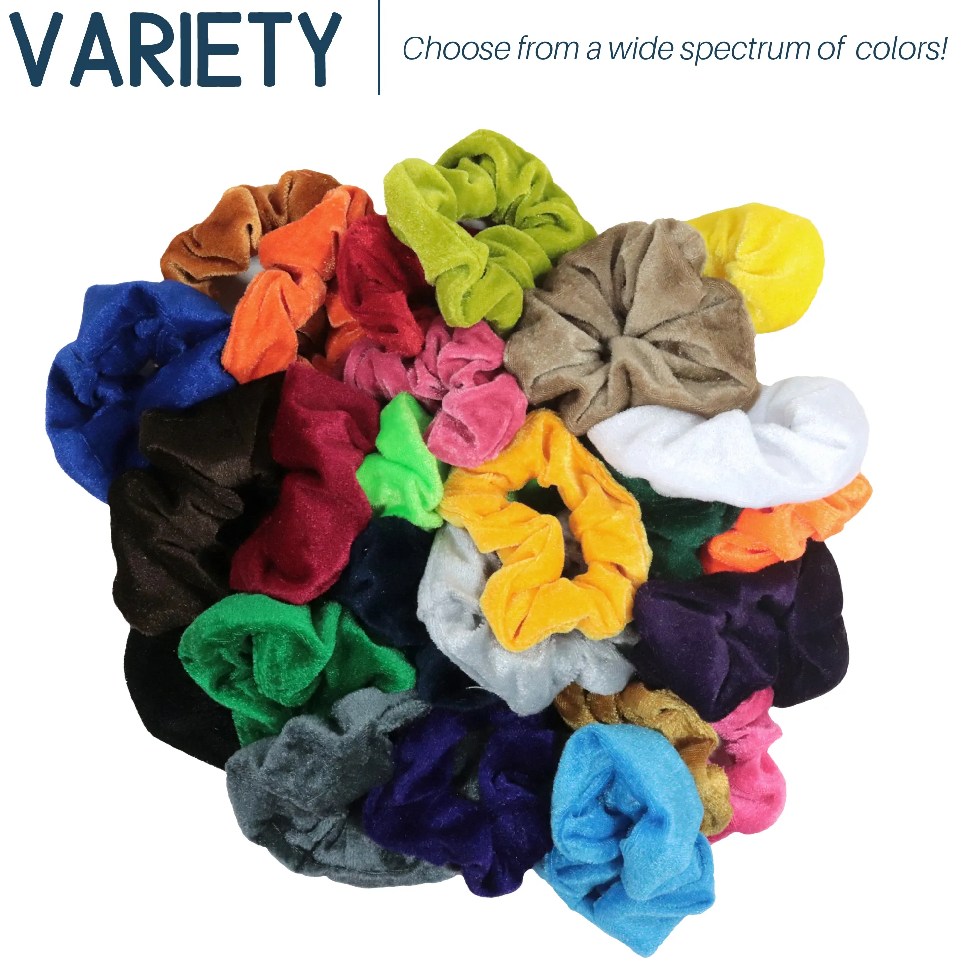 Basic Velvet Scrunchies - 6 Pack