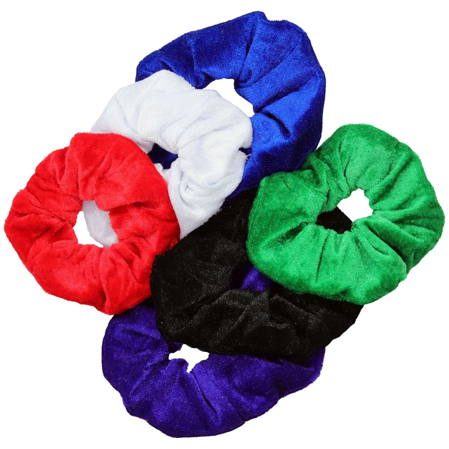 Basic Velvet Scrunchies - 6 Pack