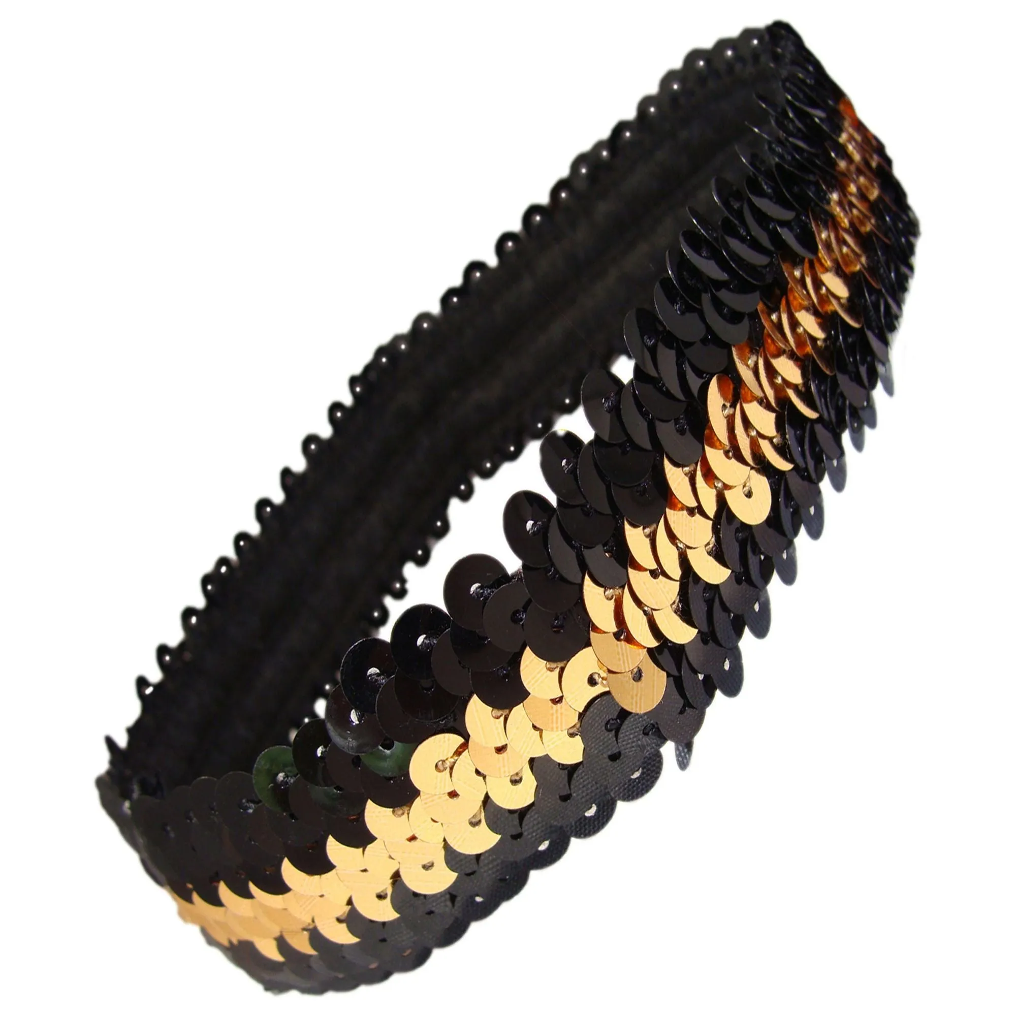 Black and Gold Sequin Headband