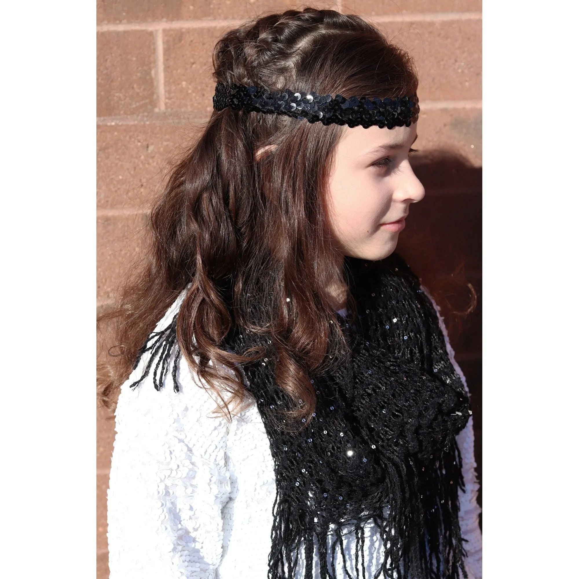 Black and Gold Sequin Headband