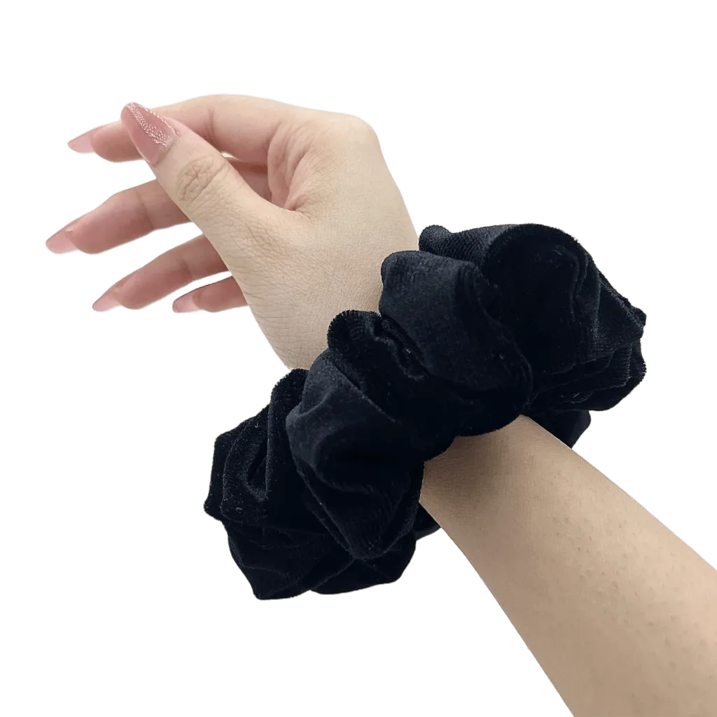 Black Diamond Velvet Scrunchie