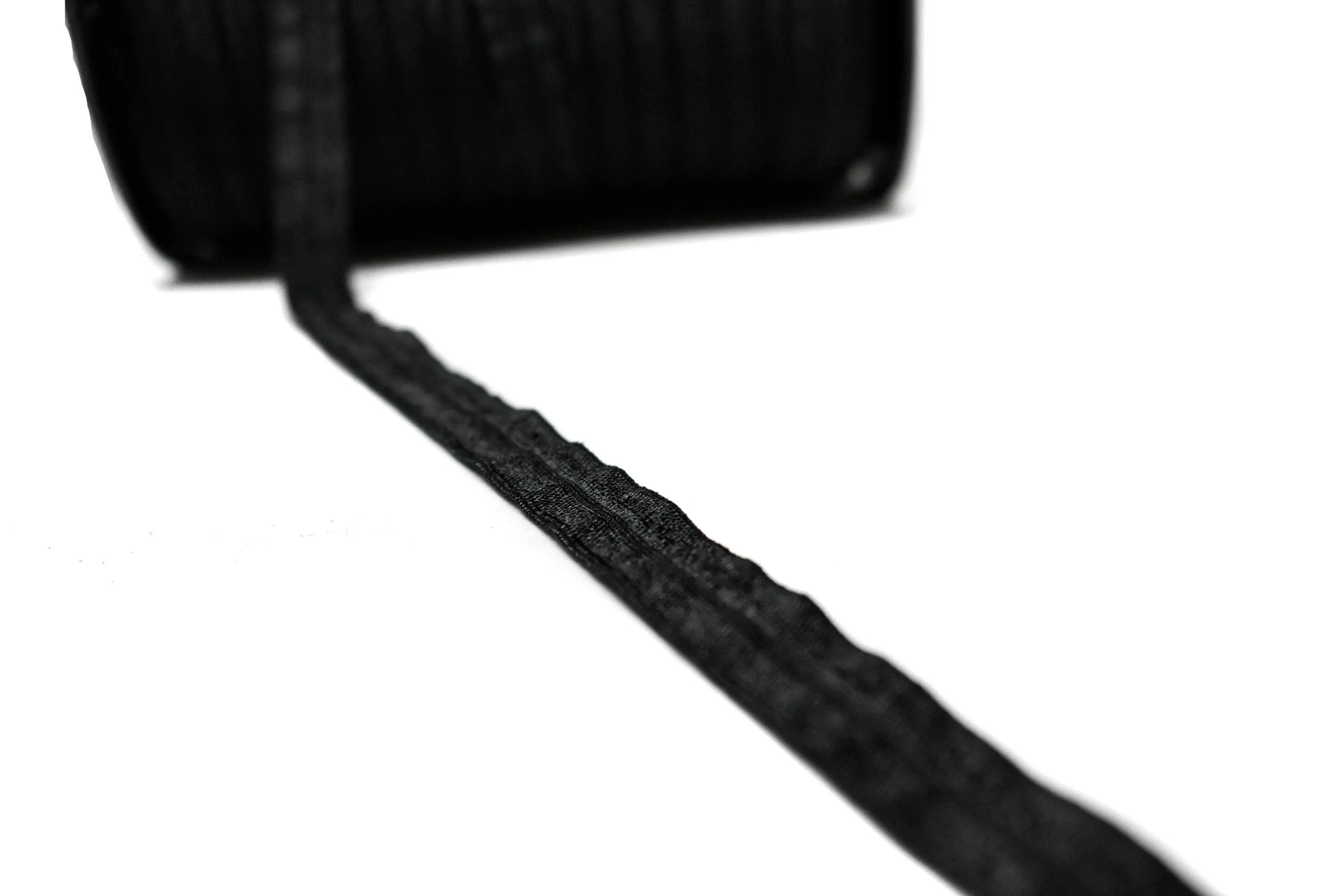 Black Fold-Over Elastic (FOE) Trim