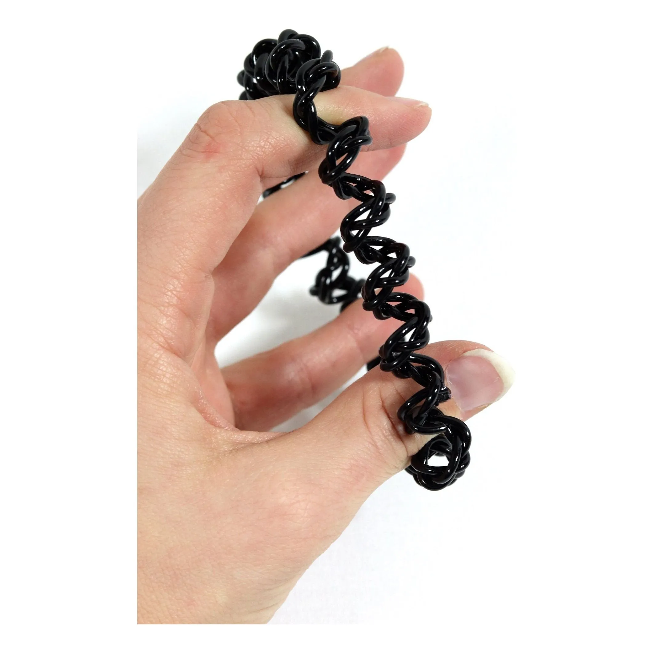 Black Spiral Hair Ties - 6 Pack