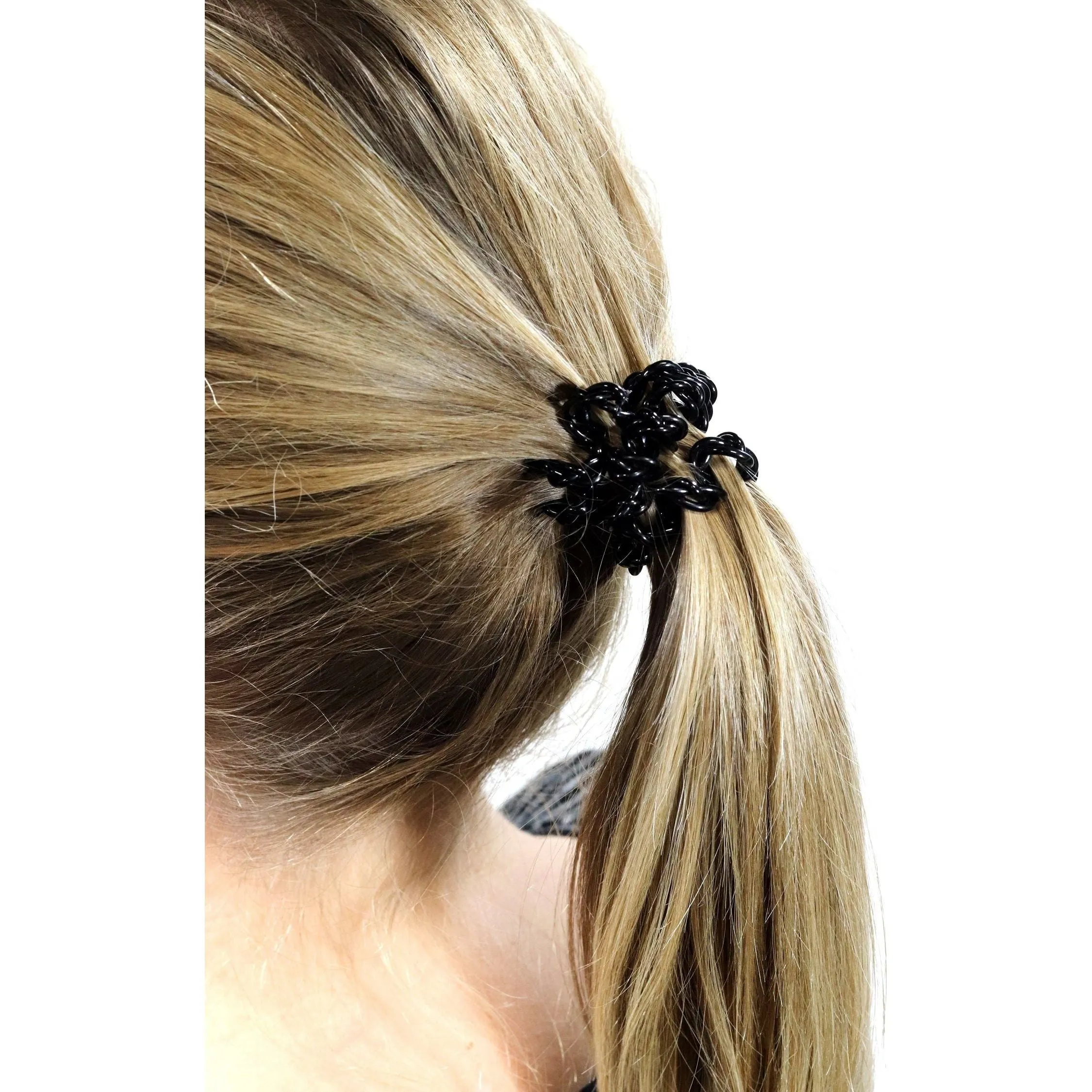 Black Spiral Hair Ties - 6 Pack