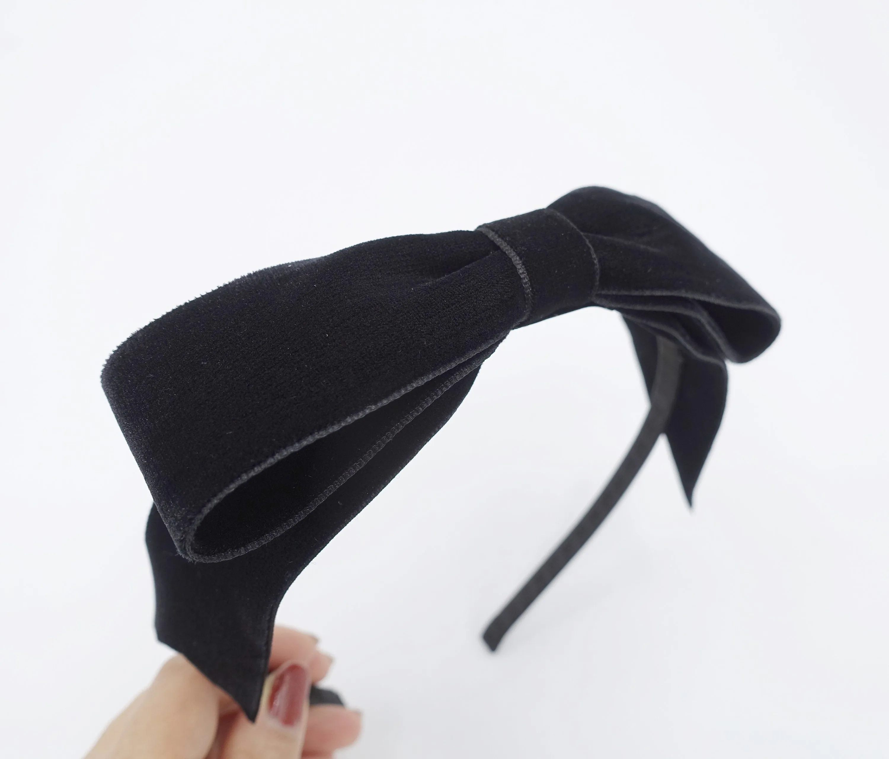 black velvet hair bow headband VeryShine retro hair accessory for women