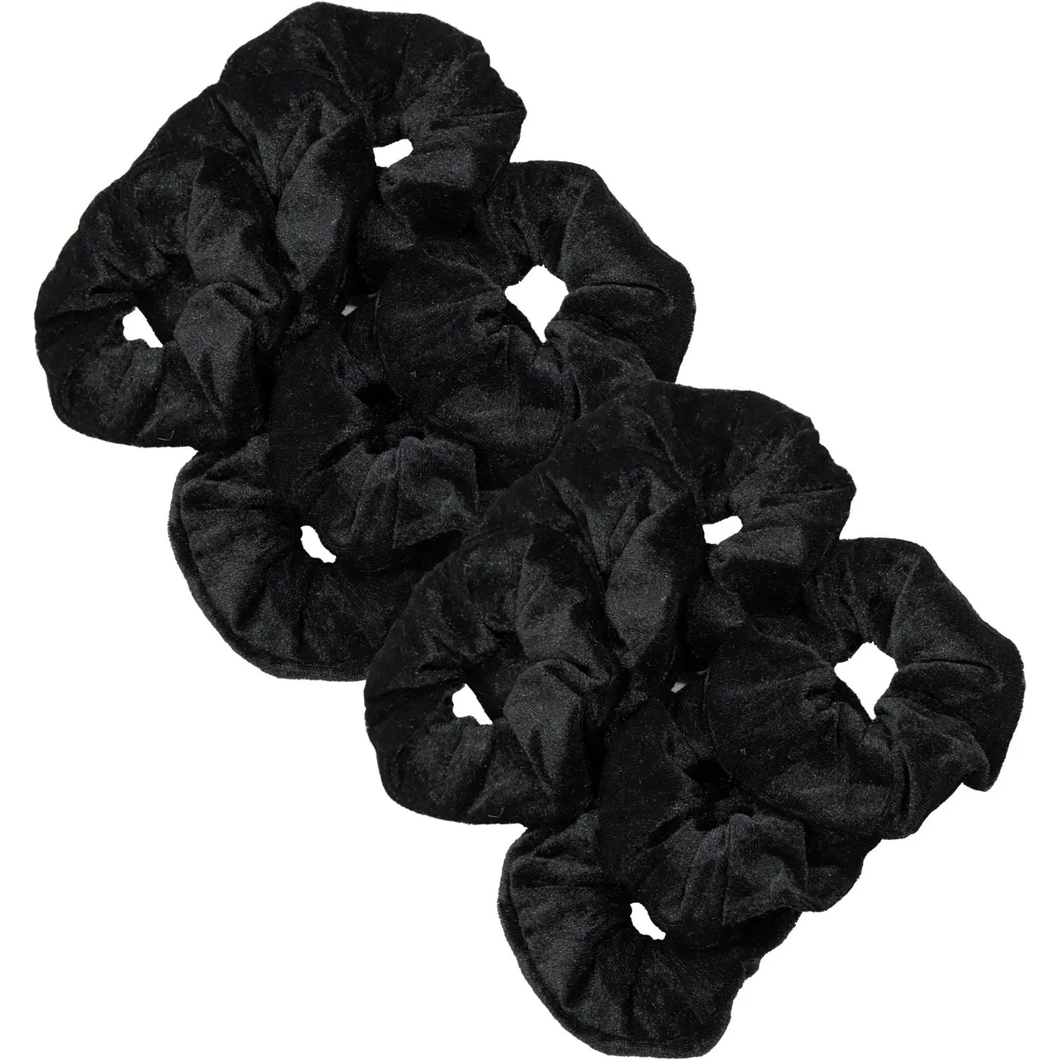 Black Velvet Scrunchies - 12 Pack