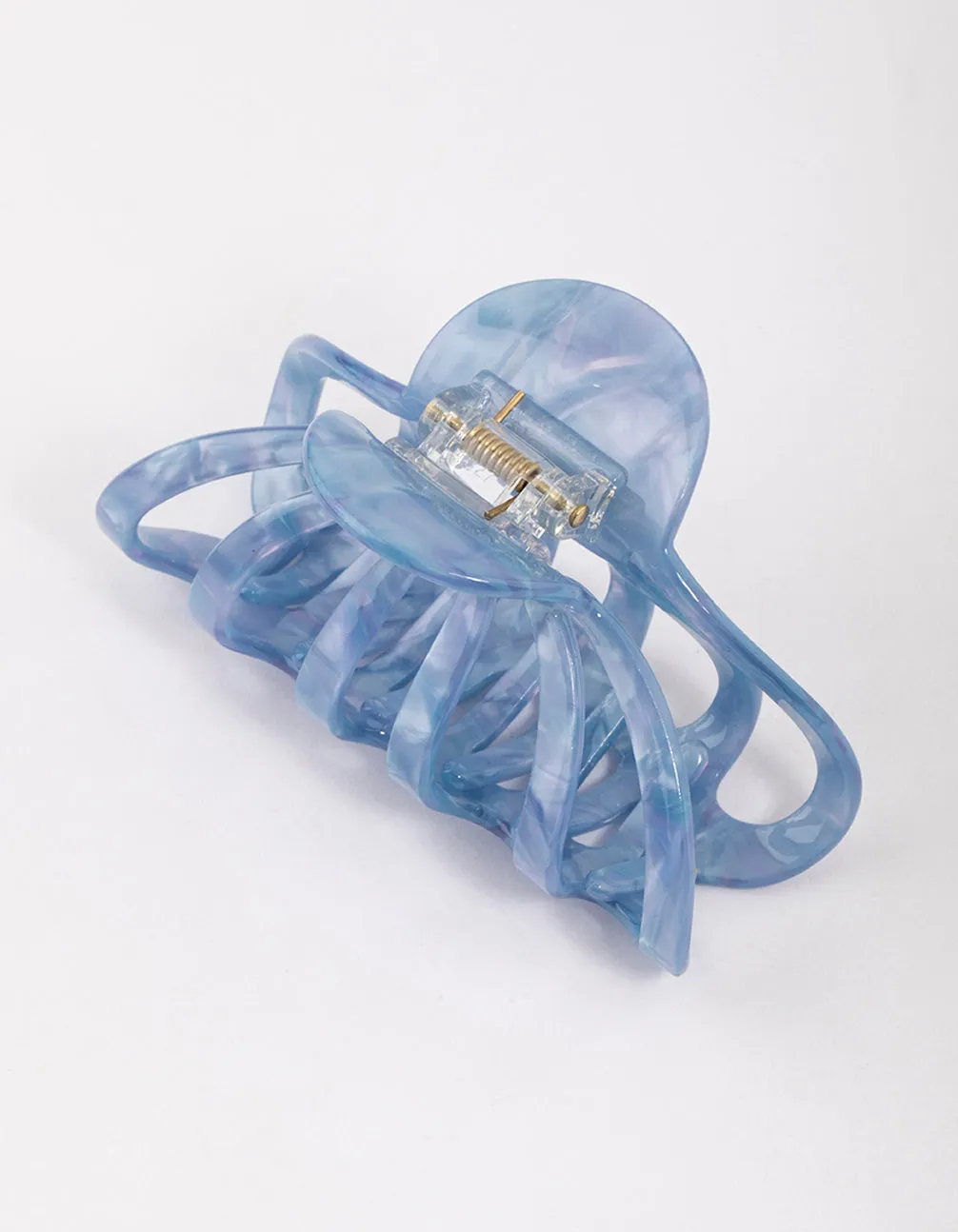 Blue Acrylic Round Cut Out Claw Clip