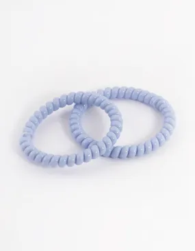 Blue Plastic Narrow Hair Spiral Pack