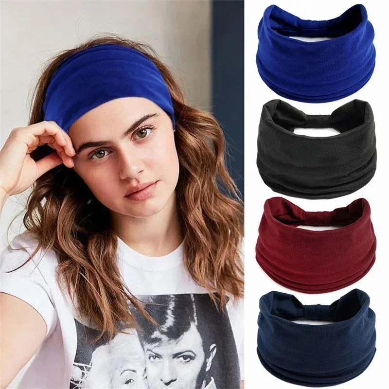 Boho Solid Colour Wide Headbands - Soft, Stylish Hair Accessories for Women and Girls