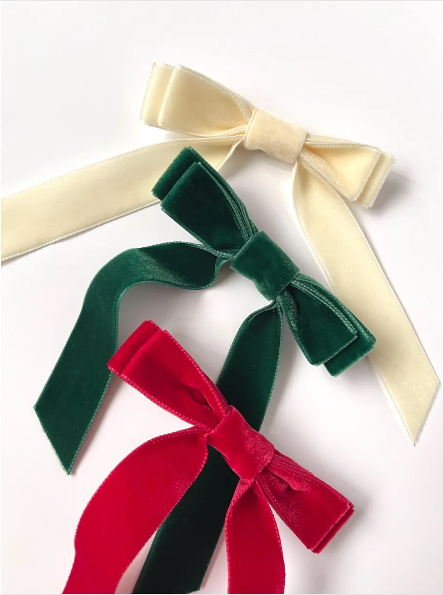 Bow Bundle | The Petite Velvet Long Bow Bundle | Set of 3 | Choose from Two Color Collections | Gift under 50 | Gift for Her