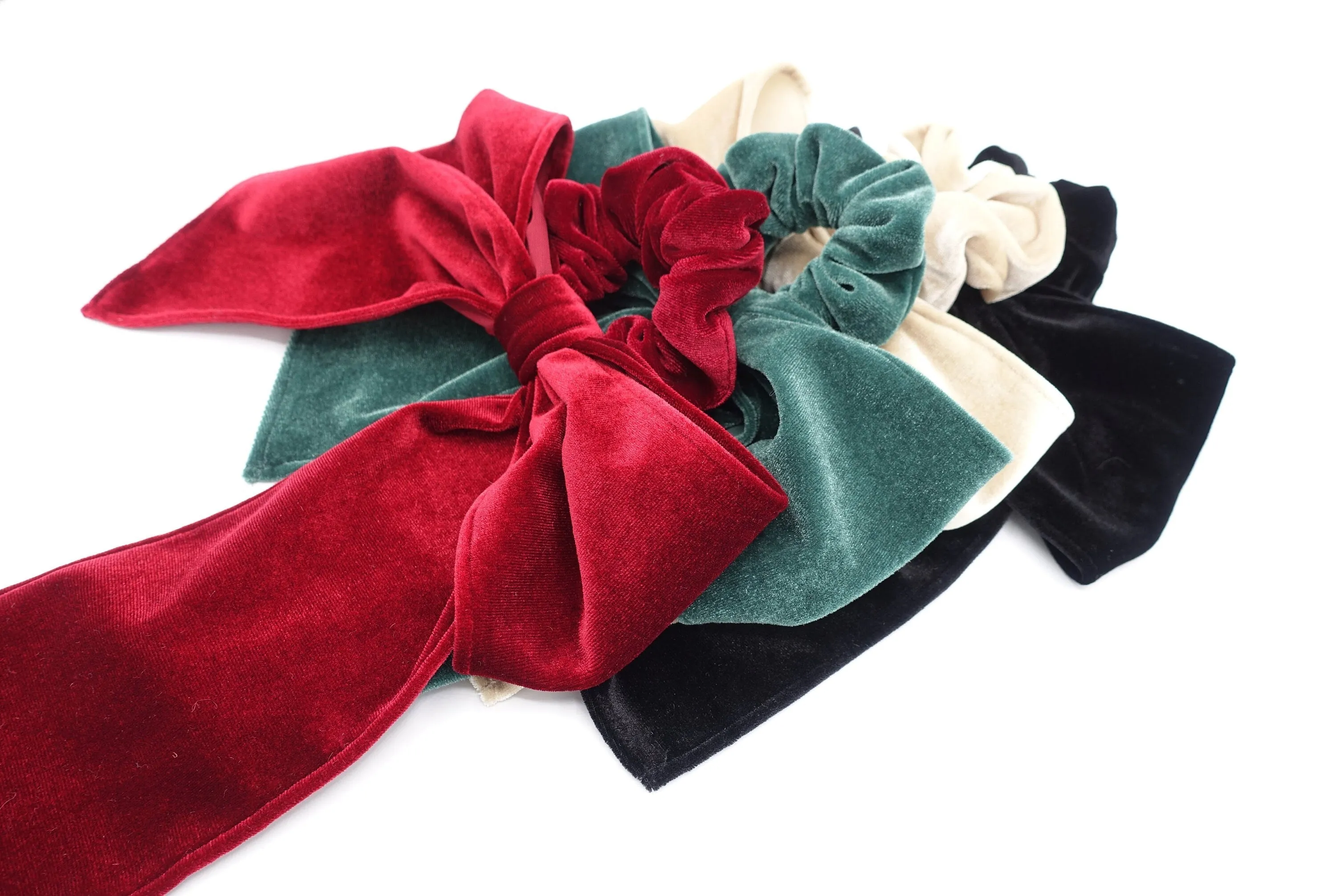 bow knot velvet scrunchies stylish hair tie trendy women hair accessory