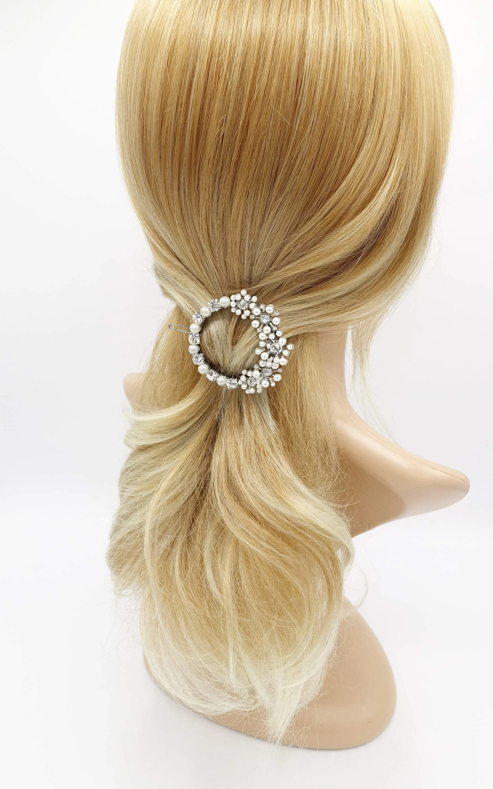 bridal pearl rhinestone hair clip flower hair accessory for women