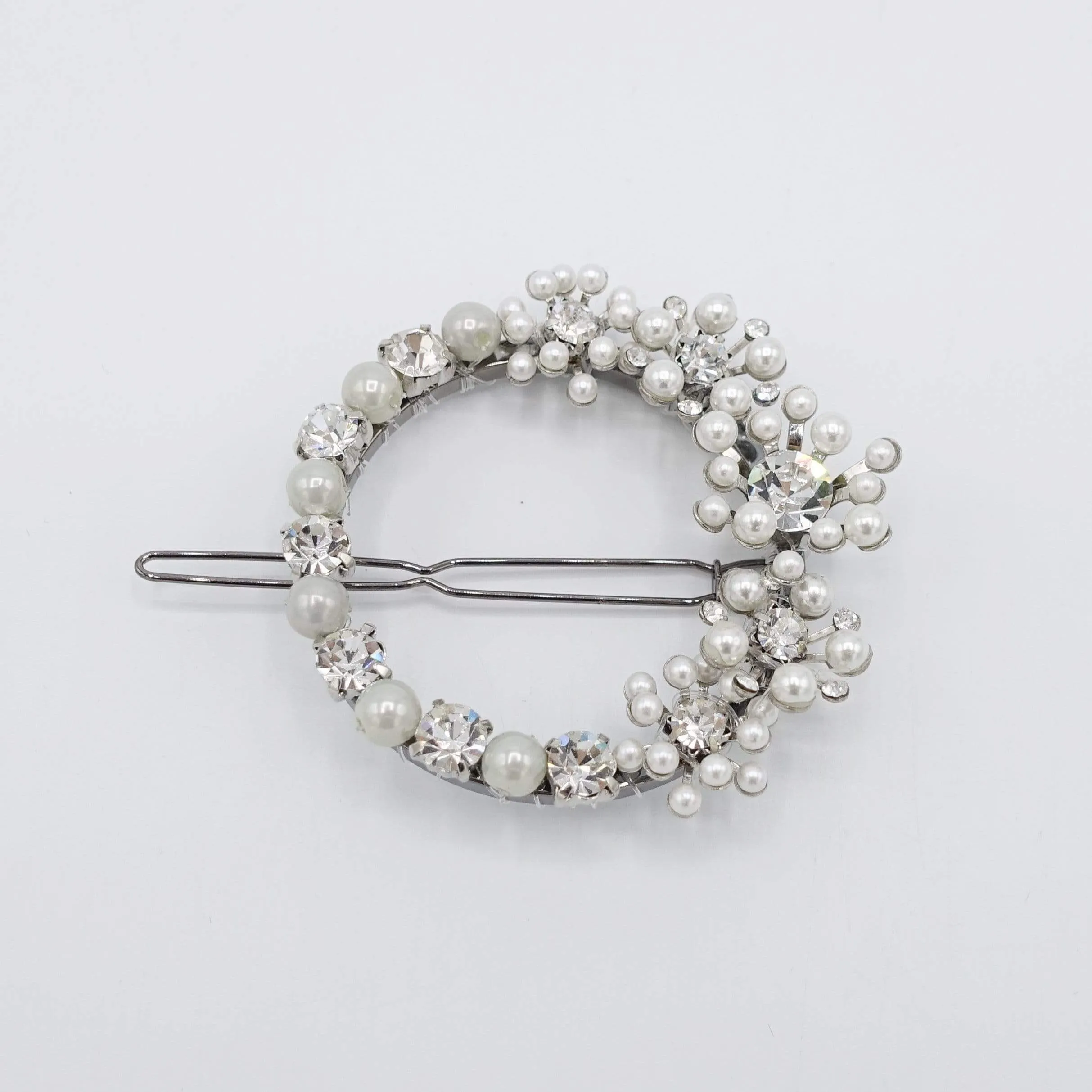 bridal pearl rhinestone hair clip flower hair accessory for women