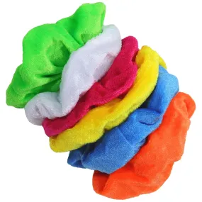 Bright Velvet Scrunchies - 6 Pack