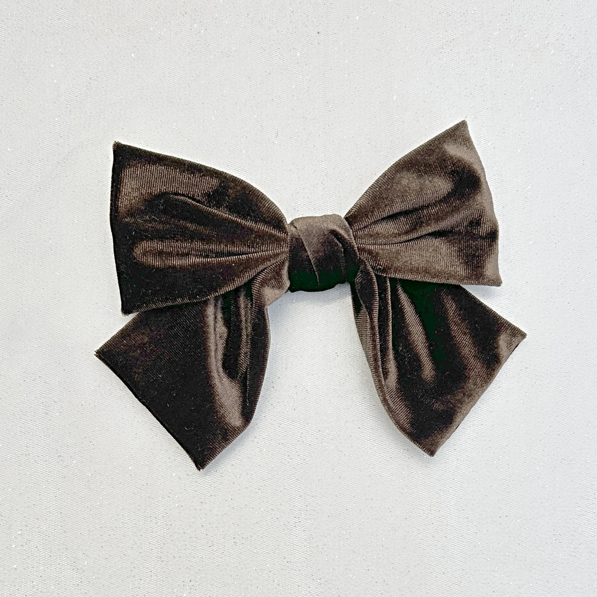 Brown Hair Bow Velvet Bow Hair Clip