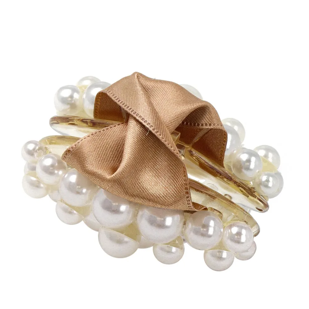 Bubble Pearl Ribbon Hair Clip