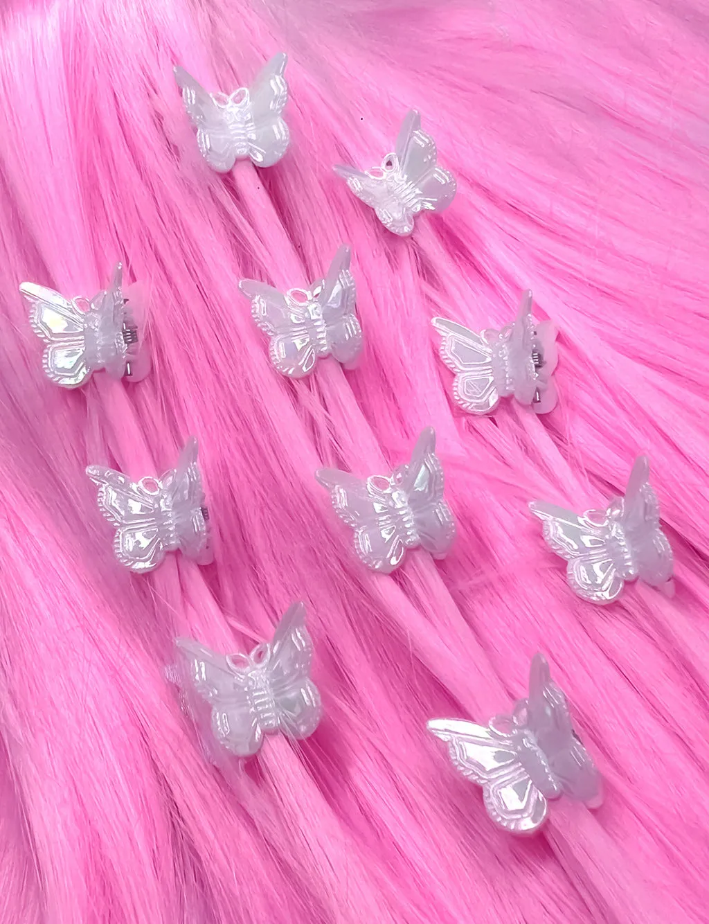 BUTTERFLY HAIR CLIPS - PEARL