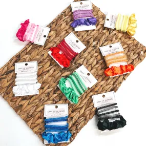 Buy 3 for $10 | Set of Six | Spiral and Satin Scrunchies