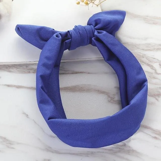 Casual Rabbit Ear Knot Multifunctional Bandana Bow For Women