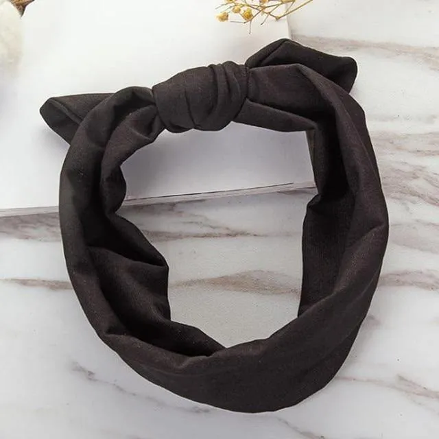 Casual Rabbit Ear Knot Multifunctional Bandana Bow For Women