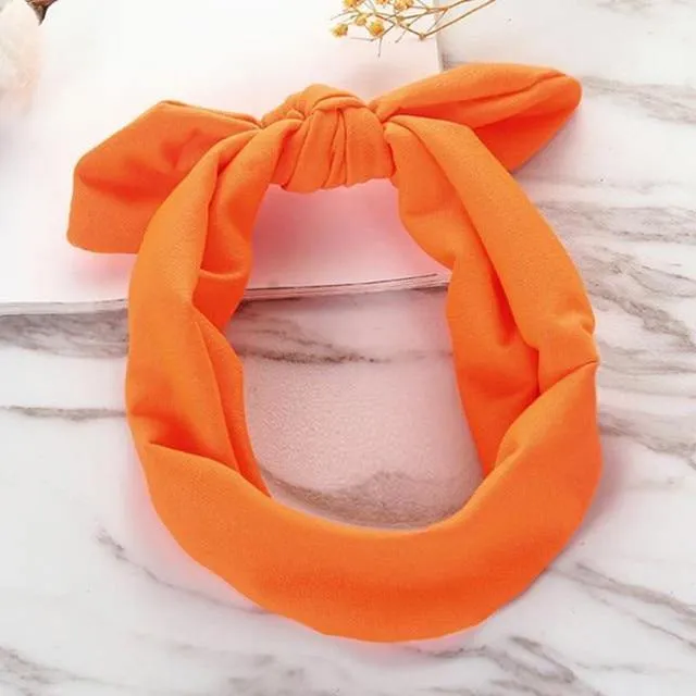 Casual Rabbit Ear Knot Multifunctional Bandana Bow For Women